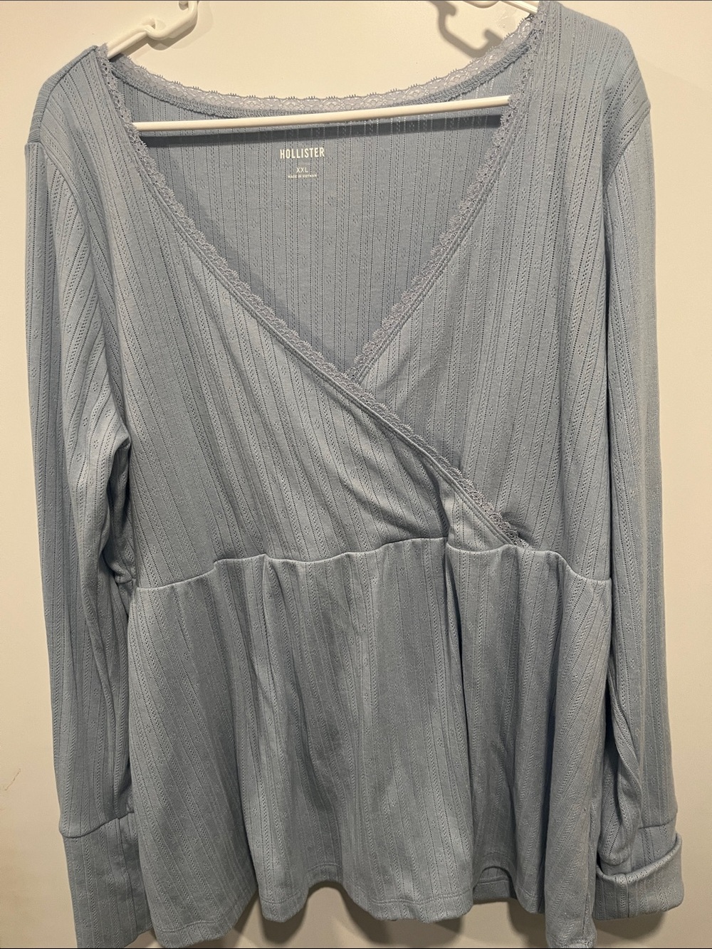 Hollister Wrap-Front Long Sleeve Blouse